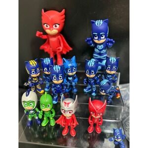 PJ Masks Action Figure Set Catboy Owlette Gekko Romeo Night Ninja Toys lot of 15